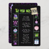 誕生日年1926招待状 招待状 (正面/裏面)