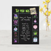 誕生日年1945おもしろいトリビア事実 カード (黄色い花)