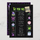 誕生日年1951招待状 招待状 (正面/裏面)