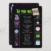 誕生日年1956招待状 招待状 (正面/裏面)