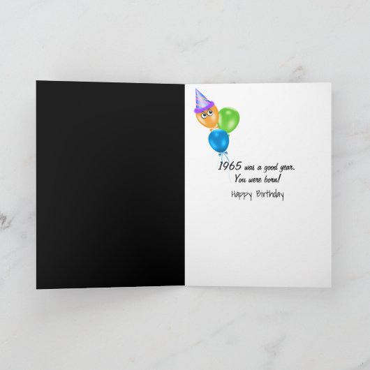 誕生日年1965おもしろいトリビア事実 カード (内部)