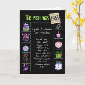 誕生日年1965おもしろいトリビア事実 カード (黄色い花)