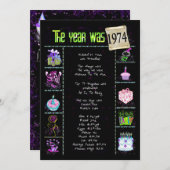 誕生日年1974招待状 招待状 (正面/裏面)