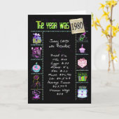 誕生日年1980おもしろいトリビア事実 カード (黄色い花)