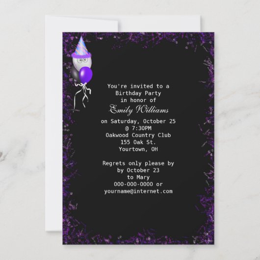 誕生日年1986招待状 招待状 (裏面)