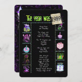 誕生日年1989招待状 招待状 (正面/裏面)