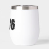 誕生日年、カスタムトレンディー黒タイポグラフィ (背面)