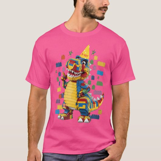 誕生日建物ブリック恐竜マスタービルダーB Tシャツ (正面)