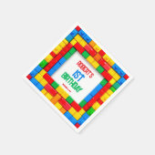 誕生日建物ブロックパーティーナプキン スタンダードカクテルナプキン (角)