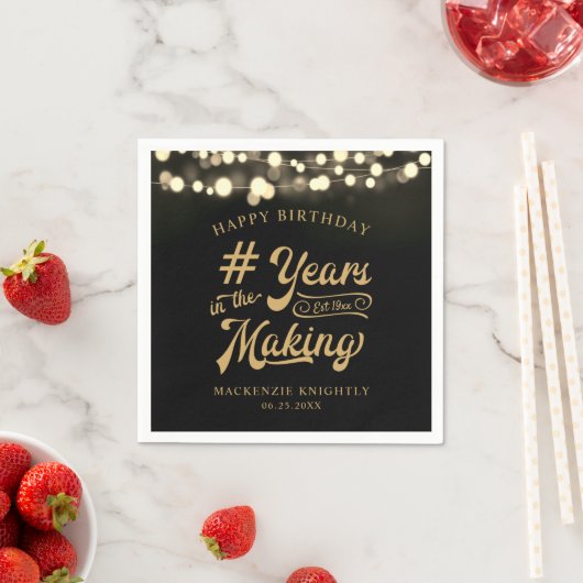 誕生日弦の製造の光年 スタンダードカクテルナプキン (インサイチュ)