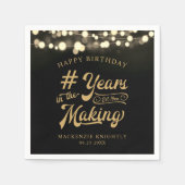 誕生日弦の製造の光年 スタンダードカクテルナプキン (正面)