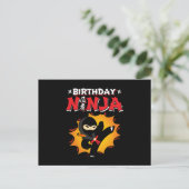 誕生日忍者テーマパーティー – 誕生日忍者デザイン ポストカード (スタンド正面)