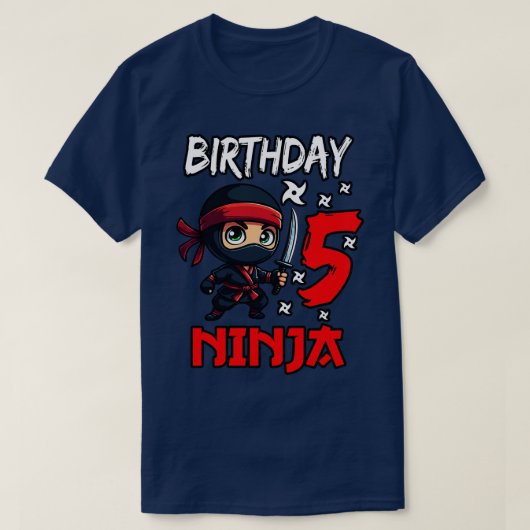 誕生日忍者5キッズ5th誕生日 tシャツ (デザイン正面)