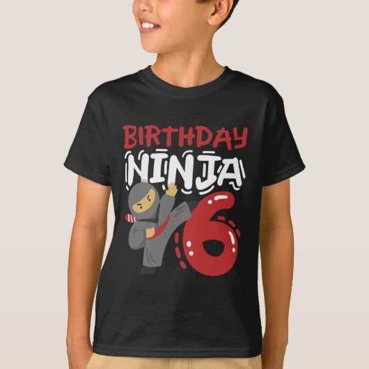 誕生日忍者6歳空手キッズ6歳の誕生日 Tシャツ (正面)