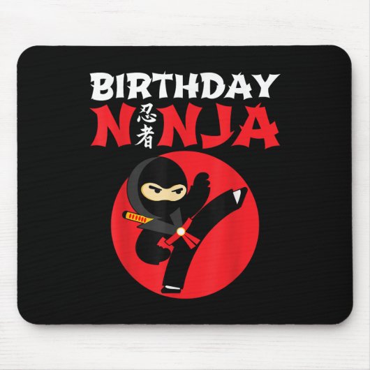 誕生日忍者 - 子供忍者誕生日パーティー - 誕生日 マウスパッド (正面)