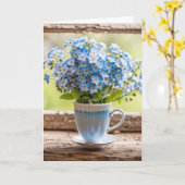 誕生日忘れ-Me-Not Boquet In Window カード (黄色い花)