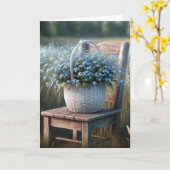 誕生日忘れMe Not Flower Basket カード (黄色い花)