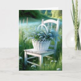 誕生日忘れMe Not Flower Basket カード