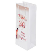 誕生日応援から年へのバラ金ゴールドスクリプト ワインギフトバッグ (正面アングル)