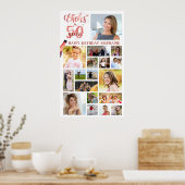 誕生日応援から年バラ金ゴールド18写真 ポスター (キッチン)