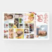 誕生日応援から#年バラ金ゴールドフォトコラージュ 横断幕 (横)