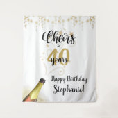 誕生日応援から# YEARSブラック金ゴールド背景 タペストリー (正面)