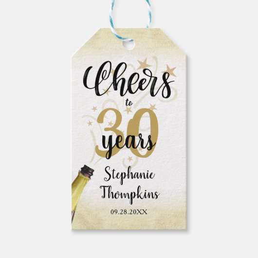 誕生日応援から# YEARS黒金ゴールドスクリプト ギフトタグ (正面)