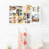 誕生日応援へ#年ブラック金ゴールド18写真 横断幕 (インサイチュ)