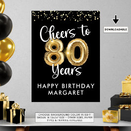 誕生日応援80年ウェルカムサイン ポスター