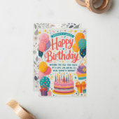 誕生日応援 ノートカード (正面/裏面インサイチュ)