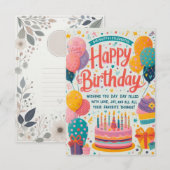 誕生日応援 ノートカード (正面/裏面)