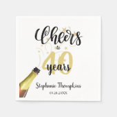 誕生日応援TO YEARS黒金ゴールドスクリプト スタンダードカクテルナプキン (正面)