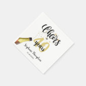 誕生日応援TO YEARS黒金ゴールドスクリプト スタンダードカクテルナプキン (角)