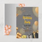 誕生日性パーティー サンキューカード (正面/裏面)