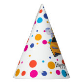 誕生日恐竜のレーシングカー少年イエローレーシングキッド パーティーハット (左)