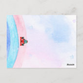 誕生日恐竜のレースカーボーイレッドレーシングキッズナム ポストカード (裏面)