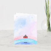 誕生日恐竜のレースカーボーイレッドレーシングキッズナム 招待状 (裏面)