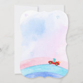 誕生日恐竜のレースカーボーイレッドレーシングキッズナム 招待状 (裏面)