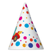 誕生日恐竜のレース車の少年の赤いレースの子供の名前 パーティーハット (右)