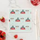 誕生日恐竜のレース車の赤いレース少年の子供の名前 スタンダードランチョンナプキン (インサイチュ)