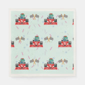 誕生日恐竜のレース車の赤いレース少年の子供の名前 スタンダードランチョンナプキン (正面)