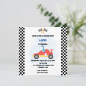 誕生日恐竜レースカー男子赤レース子供名前 (スタンド正面)