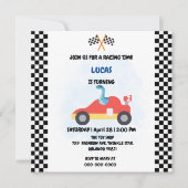 誕生日恐竜レースカー男子赤レース子供名前 (正面)