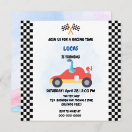 誕生日恐竜レースカー男子赤レース子供名前