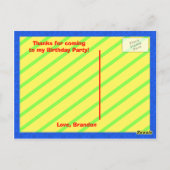 誕生日恐竜感謝はがき ポストカード (裏面)