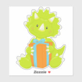 誕生日恐竜、パーティー恐竜、パーティー帽子、ギフト シール (シート)