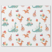 誕生日恐竜！ ラッピングペーパー (フラット)