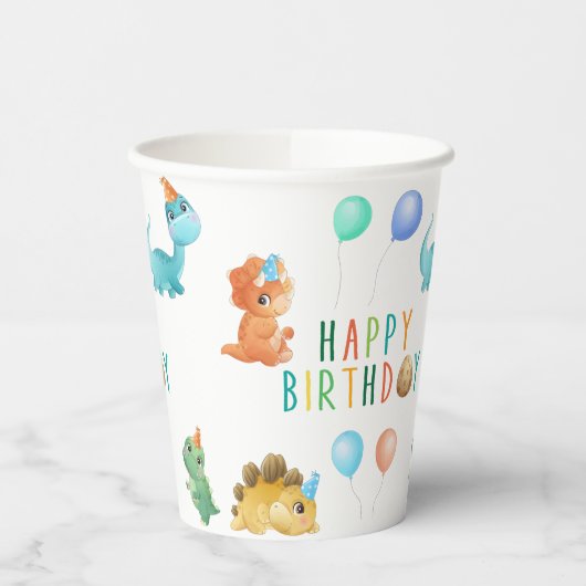 誕生日恐竜 紙コップ (左)