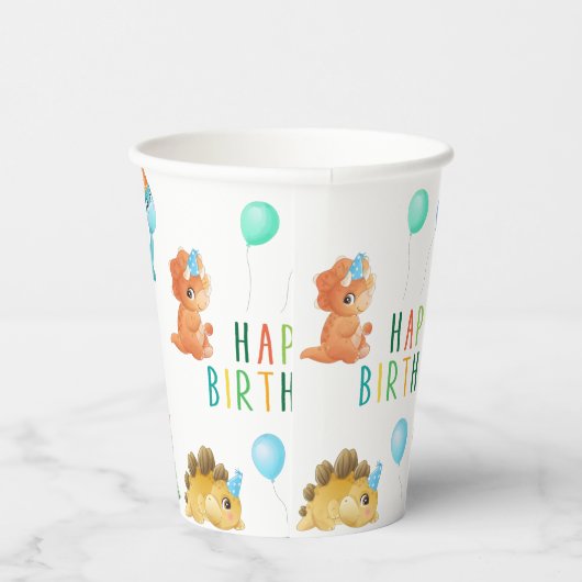 誕生日恐竜 紙コップ (右)
