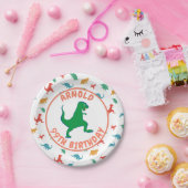 誕生日恐竜Tレックスキッズジュラシックプリヒストリック ペーパープレート (パーティー)